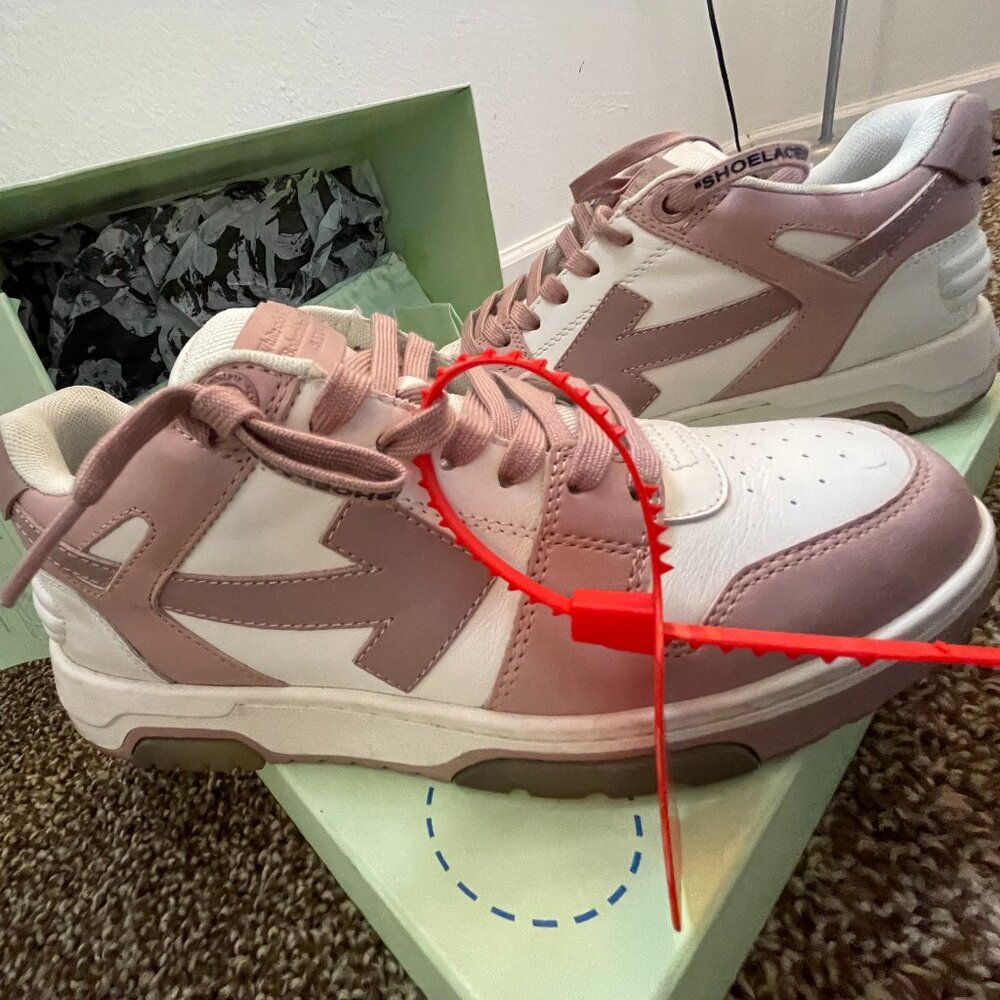 ✨Off-White OOO Pink & White Sneakers Sz 40 | Like New | Box & Dustbag Included